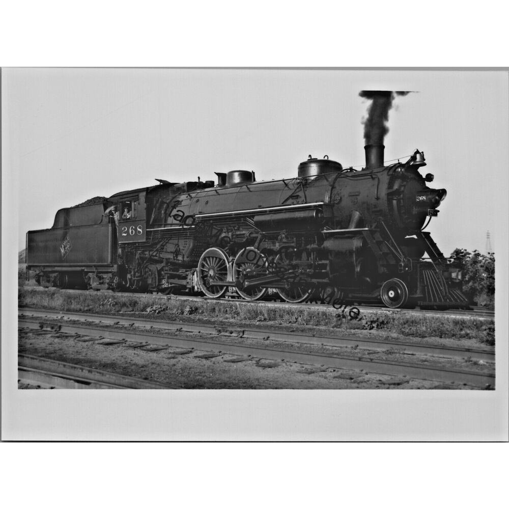 Vtg Mobile & Ohio Railroad M. O. 268 Steam Locomotive 5"x7" Real Photo T2-537